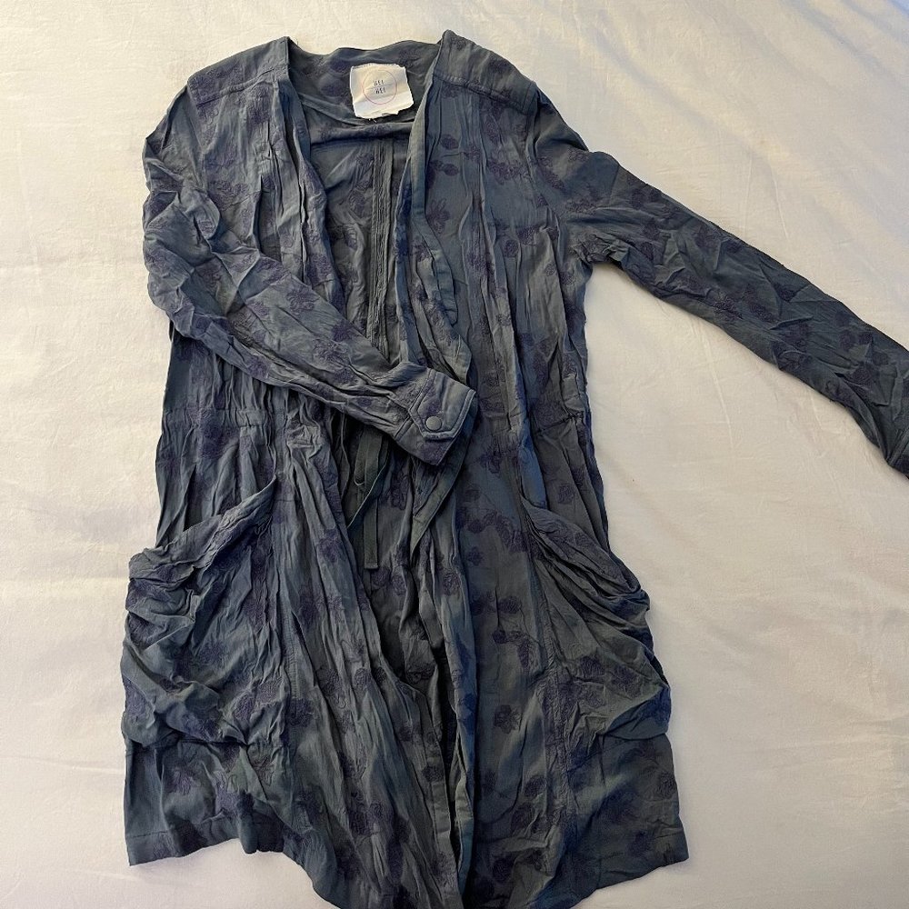 Anthropologie/Hei Hei - Blue Floral Embroidered Jacket - S
